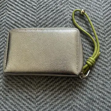 Vin 카우 가죽 골드 접이식 지갑