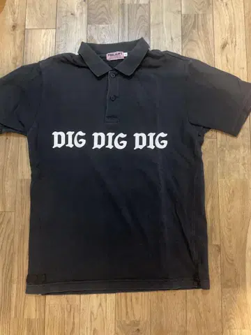 PEEL&LIFT DIG DIG DIG 피케 셔츠 L 사이즈 블랙