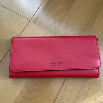 EMILIO PUCCI 빨간색 가죽 접이식 지갑