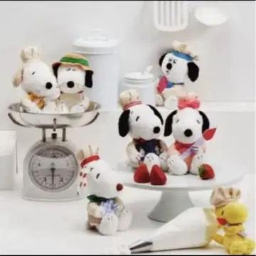 애프터눈 티 한정 스누피 봉제 인형 세트