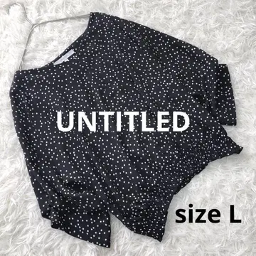 UNTITLED 언타이틀 L 도트 블라우스 개더 소매 V 넥 도트