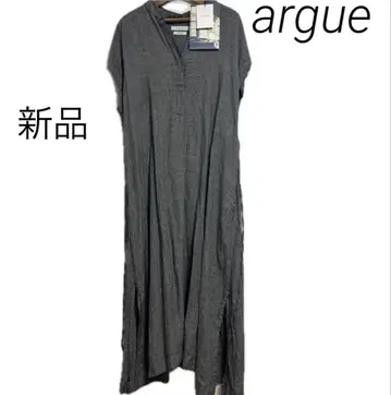 아귀 argue linen 새상품 린넨 카프탄 원피스 체크