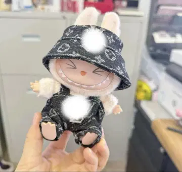 labubu 라부부 봉제 인형 옷 오버롤 2개 세트 블랙