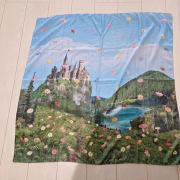 제인 마플 성 및 꽃무늬 스카프 약 90cm