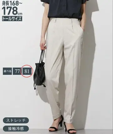테이퍼드 팬츠 톨 사이즈 스트레치 인심 81 여름 화이트 베이지 LTT