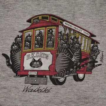 B.K. Cats 밤반캣 와이키키 트롤리 티셔츠 S 사이즈
