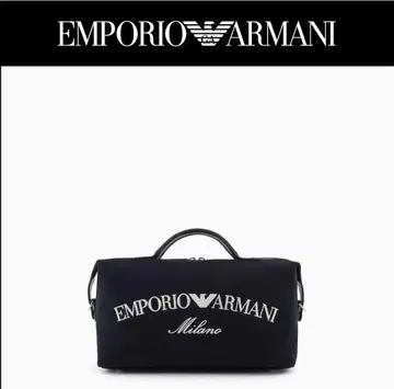 기간 한정 판매 ARMANI 보스턴 백 캔버스 로고 자수 숄더