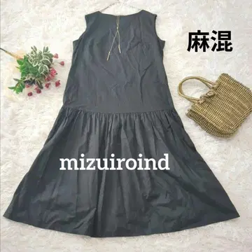 미즈이로 인드 슬리브리스 티어드 원피스 mizuiroind 린넨 면