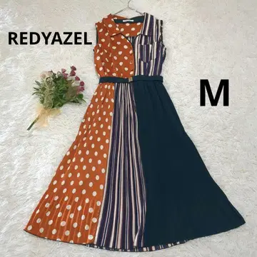 REDYAZEL 슬리브리스 롱 플리츠 롱 원피스 도킹