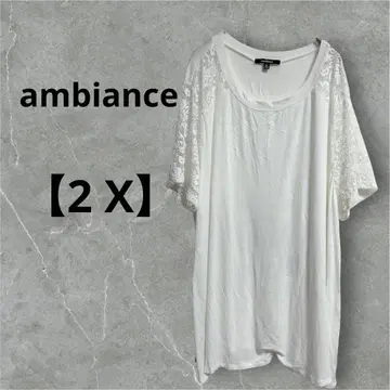 ambiance 화이트 상의 2X 레이스 소매