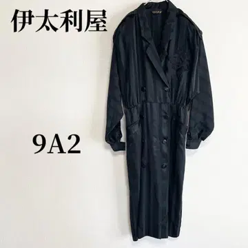 이타리야 새틴 롱 코트 [9 A2] 블랙 레트로 빈티지 코디 엘레강트