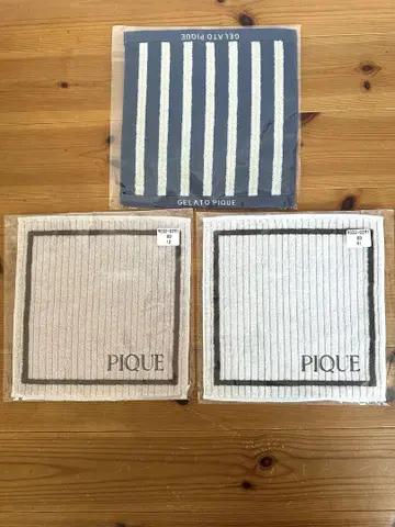미사용 새상품 GELATO PIQUE 타월 손수건 3장 세트