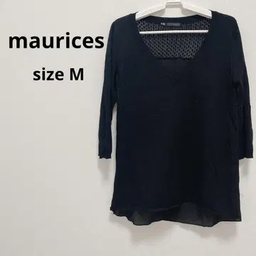 maurices [M] 블랙 V 넥 7부 소매 니트