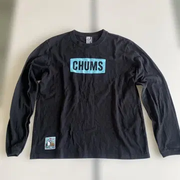 Chums 블랙 롱 슬리브 티셔츠 M