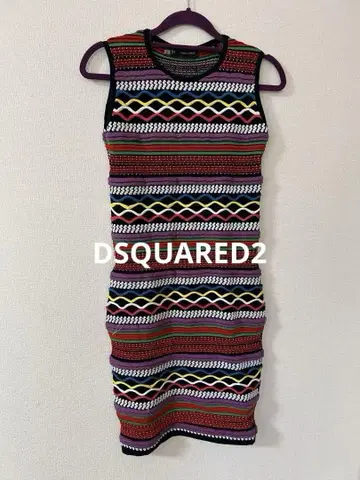 DSQUARED2 슬리브리스 니트 원피스 멀티 컬러 스트라이프 M