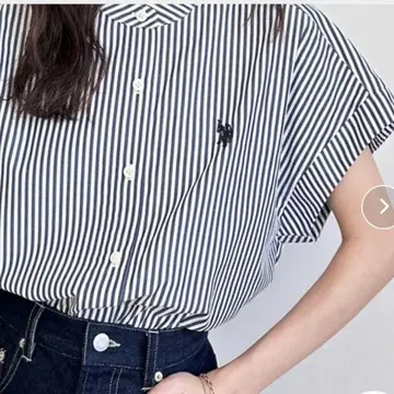 GeeRA 별주 U.S. POLO ASSN. 프렌치 슬리브 셔츠 네이비