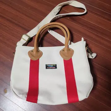 LLBean 숄더백 화이트/레드