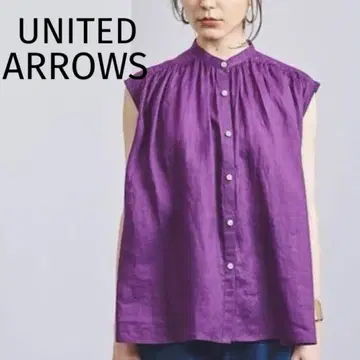 UNITED ARROWS 라미 개더 슬리브리스 블라우스