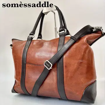 SOMES 비즈니스 토트백 A4 가죽 브라운 카멜 2way