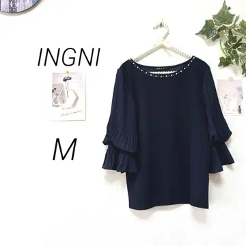 9048-2 잉그 INGNI 목 부분 비쥬 티셔츠 무지 M