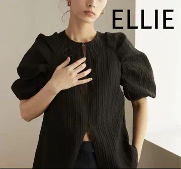 ELLIE 자카드 2WAY 블라우스 블랙