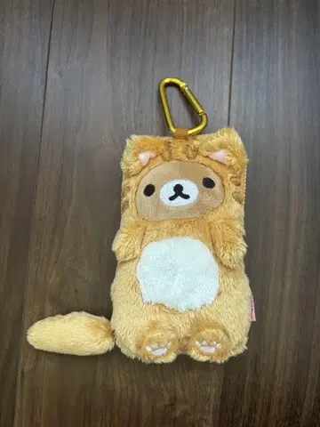 리락쿠마 고양이 스마트폰 파우치 카라비너 포함