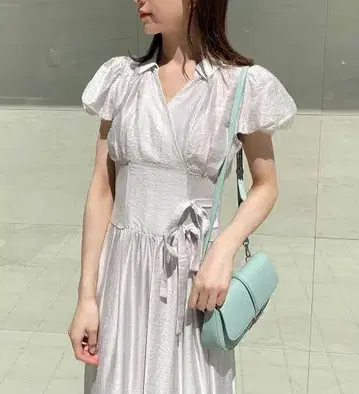 SNIDEL 허리 리브 시어 원피스