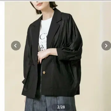 그레디 브릴리언트 AuieF 면 쉬폰 도비 테일러 자켓 블랙