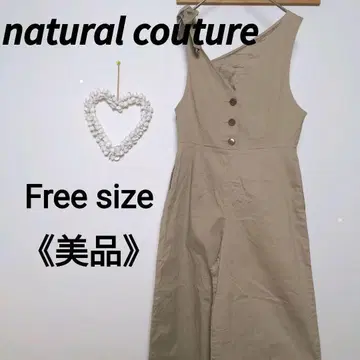 natural couture 오버롤 리본 카키 프리 사이즈 와이드