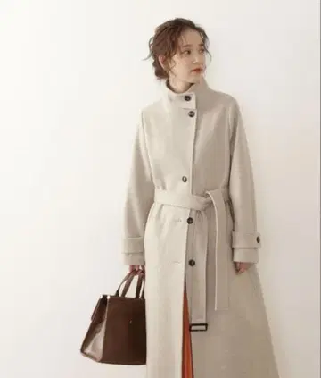 N.natural beauty basic 테크 멜톤 스탠드 카라 코트