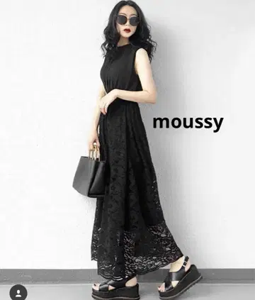 moussy 레이스 롱 원피스