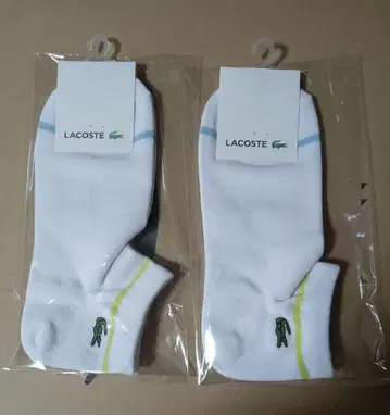 LACOSTE 일본제 남성용 스니커즈 길이 양말 화이트 2켤레