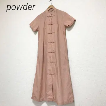 powder 시모사코 히데키 체크 무늬 차이나 버튼 원피스