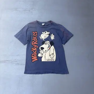 90s Wacky races USA제 페이드 반팔 티셔츠 티셔츠