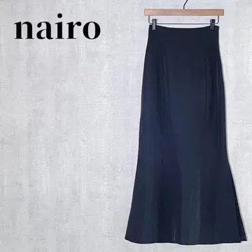 nairo 머메이드 스커트 롱 기장 사이드 슬릿 백 밴딩 블랙