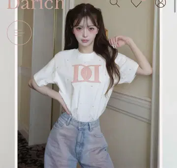 Darich 퀼팅 아플리케 비쥬 티셔츠