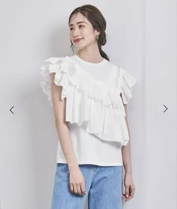 콤비 플리츠 티셔츠