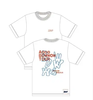 Aooo BOWWOW 투어 티셔츠 화이트 L 사이즈 흰색