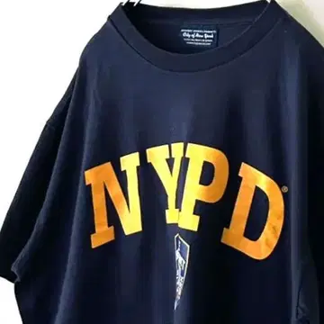 시티 오브 뉴욕 NYPD 티셔츠 L 네이비 컬러 구제 의류