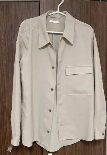WYM 아이보리 포켓 부착 긴팔 셔츠 블라우스 남성용