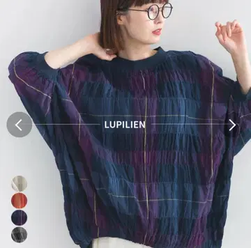 lupilien 루피리안 믹스 체크 돌먼 빅 블라우스