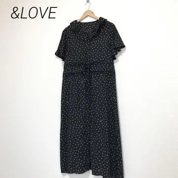&LOVE 앤드러브 하트 무늬 프릴 옷깃 롱 원피스