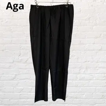 9746 Aga 아가 테이퍼드 팬츠 허리밴딩 M 블랙 캐주얼 팬츠