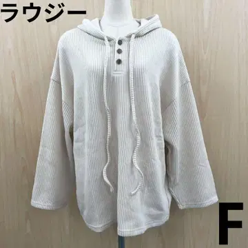 라우지 스트링 후드 리브 탑 F0724B15