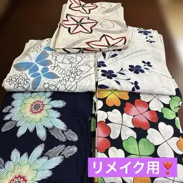 목화 유카타 묶음 판매 5장 리메이크용(^^)
