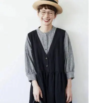 써니클라우드 kazumi 스탠드 카라 깅엄 체크 블라우스