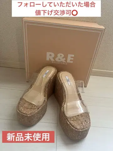 선착순 판매! R&E 클리어 스트랩 웨지 샌들