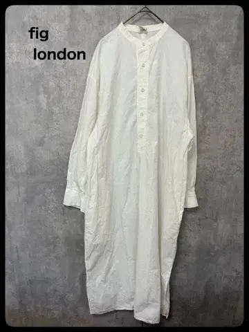 # fig london 롱 원피스 셔츠 원피스 프론트 버튼
