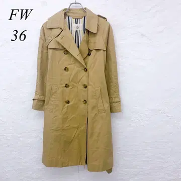 e4874 [F.W.] 베이지 트렌치코트 36 사이즈 여성용