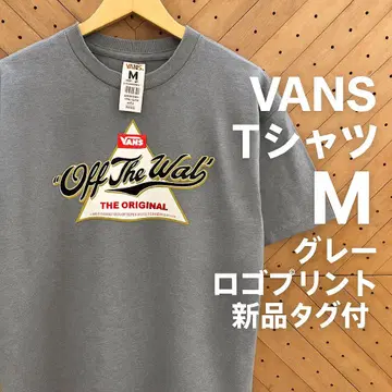 VANS 티셔츠 M 그레이 로고 프린트 택 포함 새상품